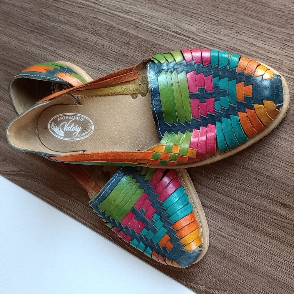 Artesanias Valery Leather Huraches Woven Strap Sandals Women's 7